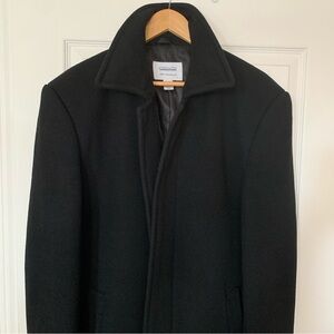 Joseph & Feiss Men's Black Wool Overcoat 38R